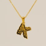 Gold color / 1 Piece Classic Bark Grain Unique Letter K Stainless Steel  Gold Color Unisex Pendant Necklaces Picture11